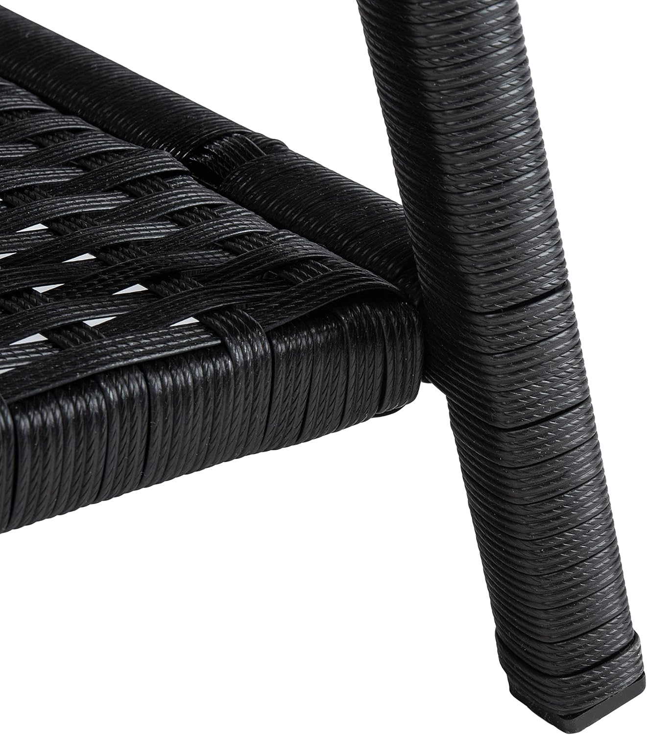 SAFAVIEH PAT7505A Collection Aboka Black and Beige 4-Piece Outdoor Living Patio Set