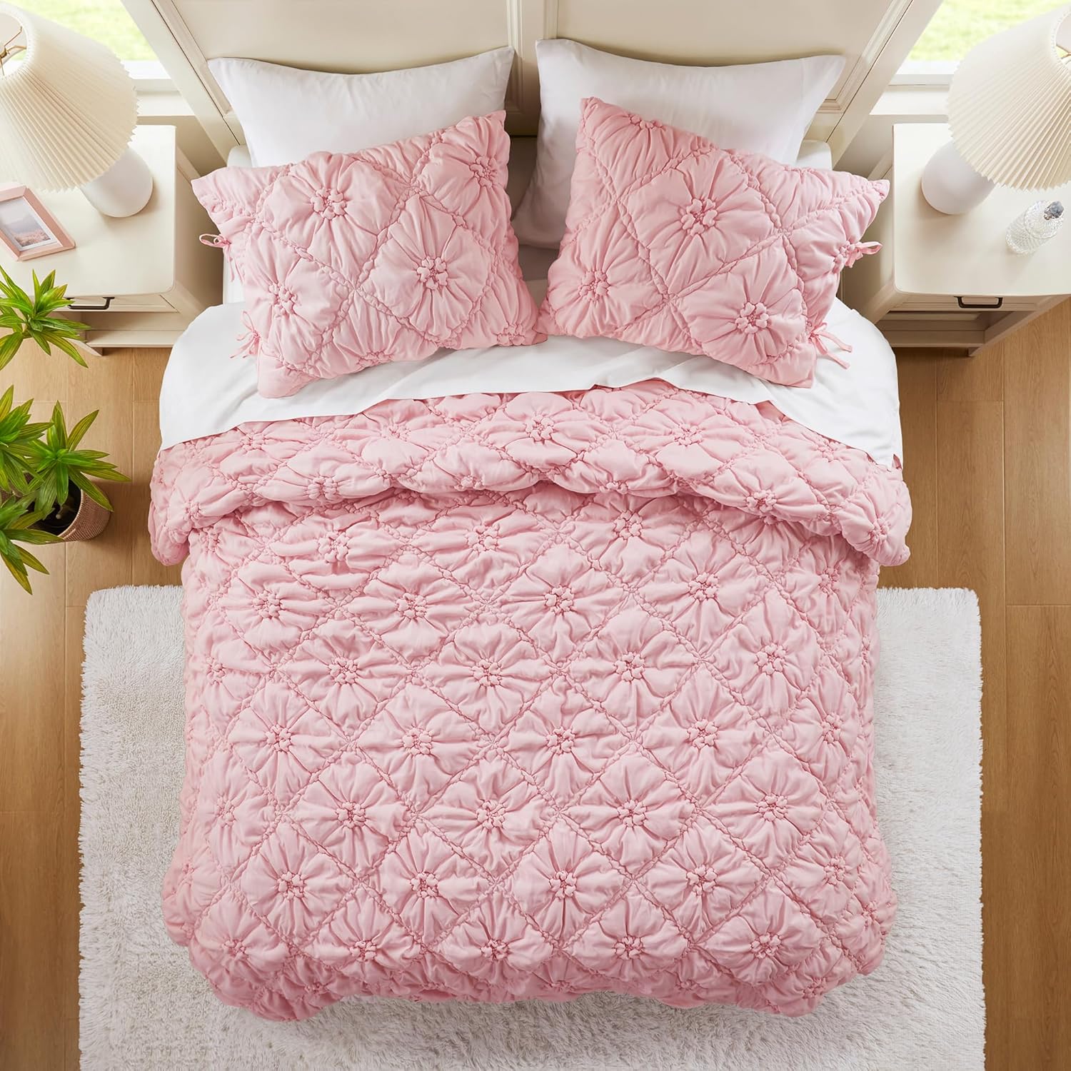Intelligent Design Twin Comforter Set – Pink Lily Puffy Floral Shabby Chic Boho Bedding for Girls, Ultra-Soft, Lightweight & All-Season, Twin - Image 10