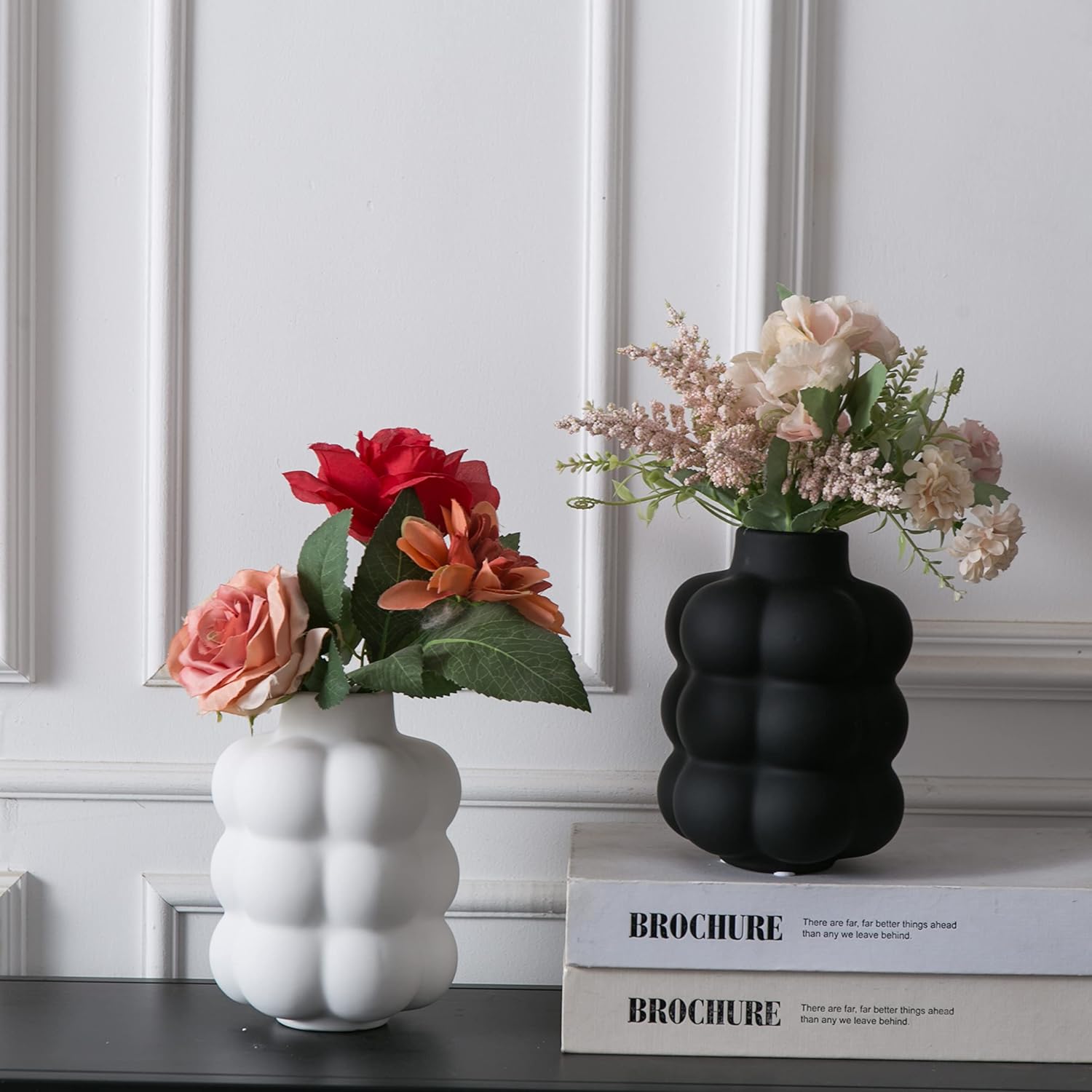 Ceramic Vase, Modern Dried Flower Vase, White Vase with Raised Dots, Boho Home Decor for Centerpiece Wedding Dinner Table Party Living Room Office Bedroom, Housewarming Gift - Image 6