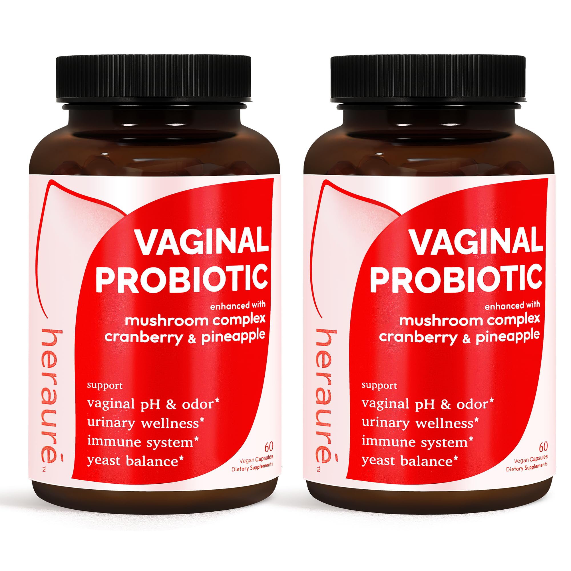 HerAuré Probiótico vaginal para mulheres com 7 bilhões de UFC e blend de cogumelos 7 em 1, 120 cápsulas