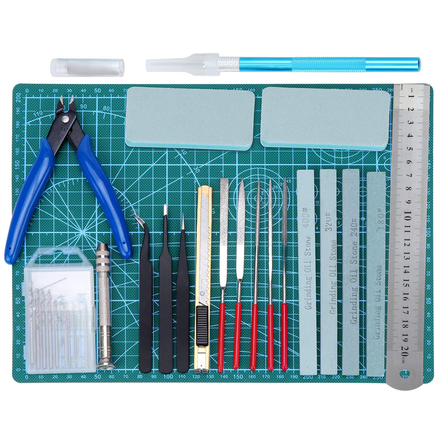 Aussel 22PCS Gundam Model Tools Kit, Model Basic Tools Craft Set, Hobby Building Craft Set for Basic Model Building Repairing and Fixing