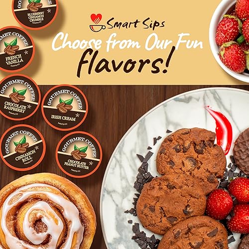 Miniatura 7 de Smart Sips - Café de calabaza y caramelo, tostado medio, café con sabor gourmet para cafeteras Keurig K-Cup, 24 unidades
