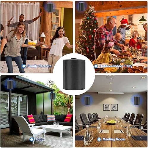 Miniatura 7 de Herdio Altavoces para exteriores de 4 pulgadas y 200 W, impermeables, con cable y amplificador de pared Bluetooth para patio al aire libre, patio,