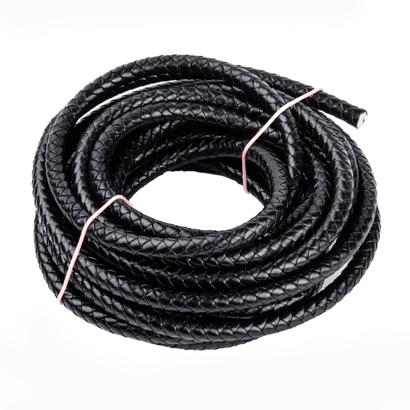 Cuerda de cuero trenzado redondo de 8 mm Pandahall, material elegante para joyas DIY