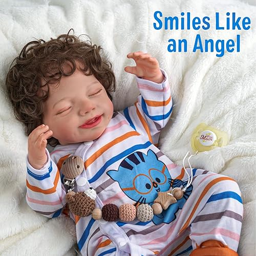 Miniatura 2 de BABESIDE Muñecas realistas de bebé recién nacido, cuerpo suave y rizos de 20 pulgadas, muñeca realista para dormir, muñecas de bebé recién nacido