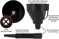 Vista 2 de Wekster Oil Funnel with Hose - Wide Mouth Gas Funnel with Handle - Large Funnels for Automotive use - Long Flexible Spout Extension, Removable Mesh