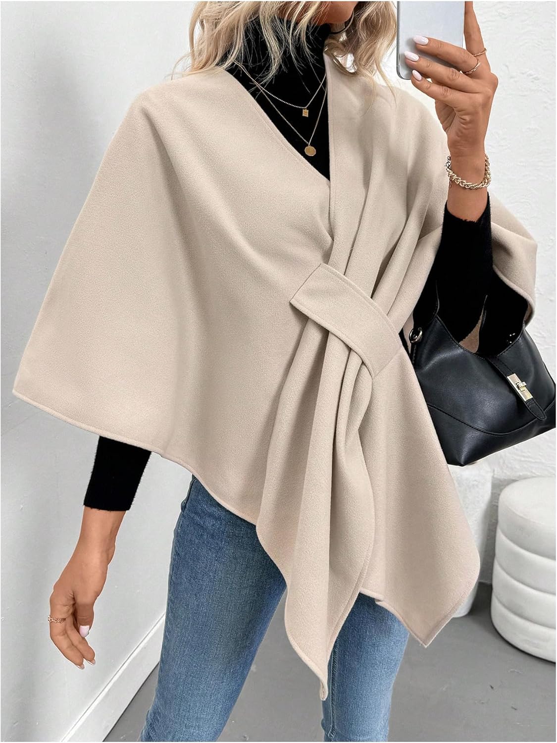 GORGLITTER Women's Shawl Wraps Cardigan V Neck Cape Open Front Work Business Lightweight Poncho Spring Outfits 2026