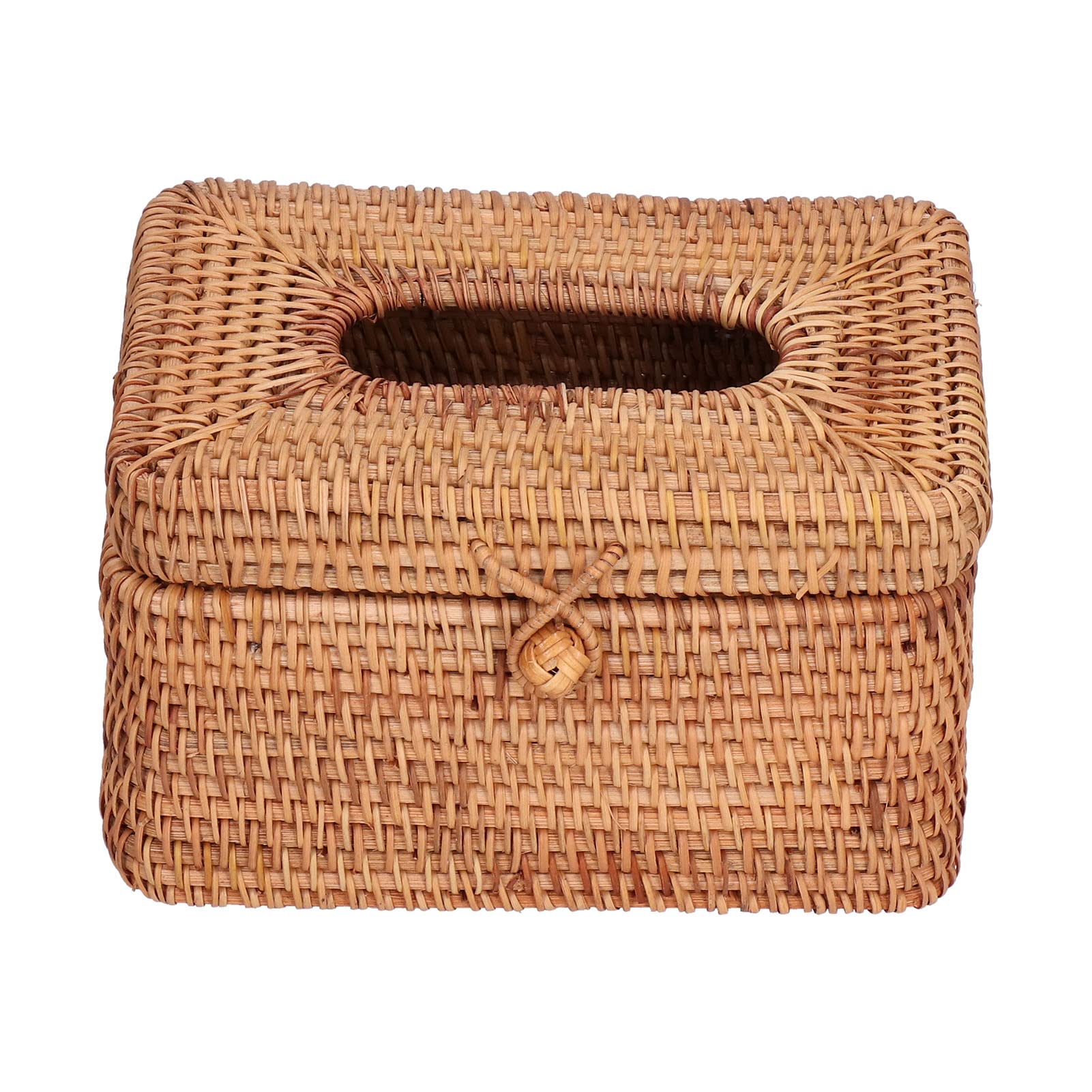 Soporte para Caja de pañuelos de ratán Tejido, Cubierta para Caja de pañuelos de Gran Capacidad para Dormitorio, Sala de Estar y Oficina, Organizador Duradero Hecho a Mano con Dise