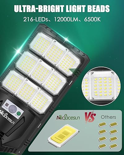 Miniatura 4 de Luces solares para exteriores 900W -6500K luz solar de calle fácil instalación, luces de inundación al aire libre con sensor de movimiento y
