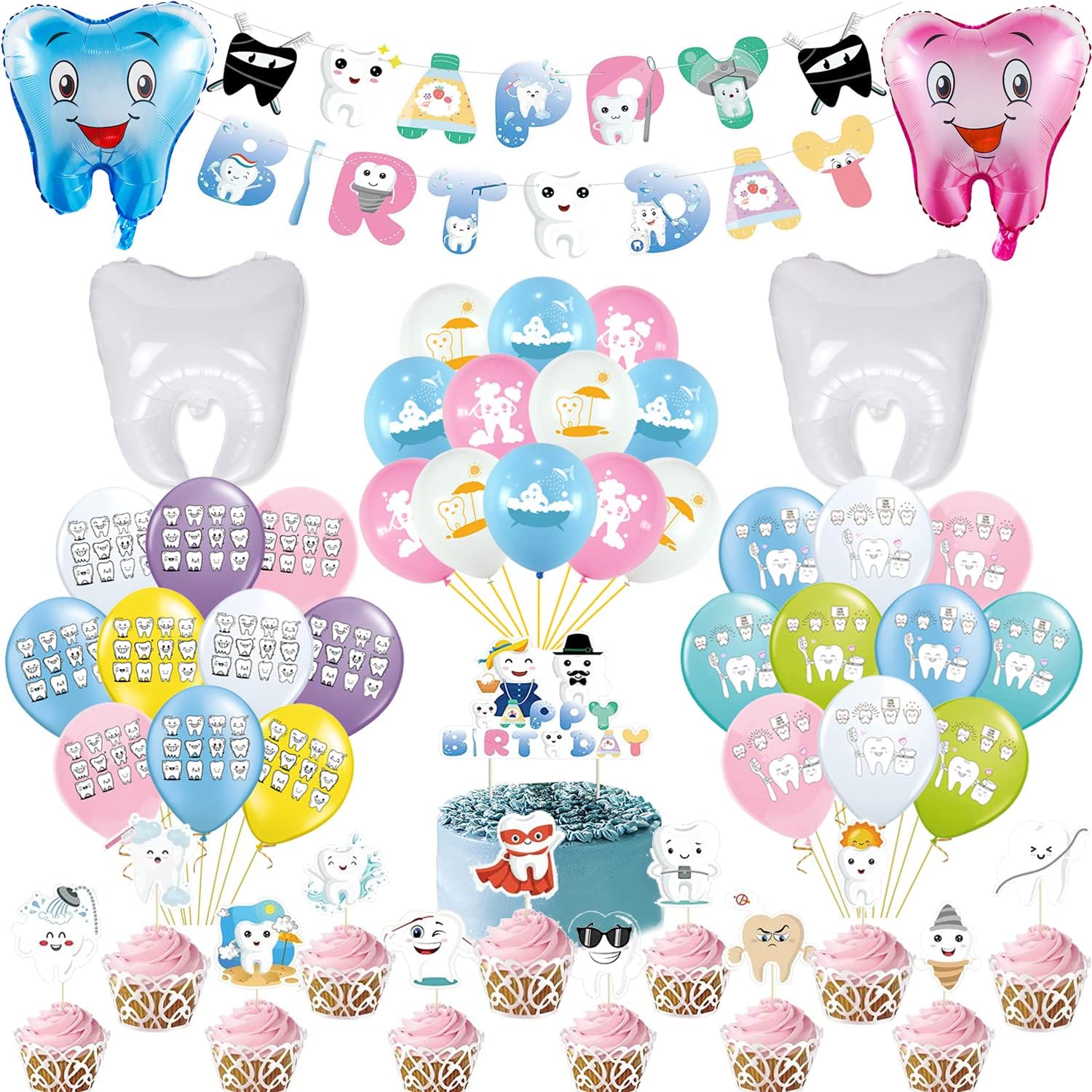 Tooth Party Decorations First Tooth Happy Birthday Party