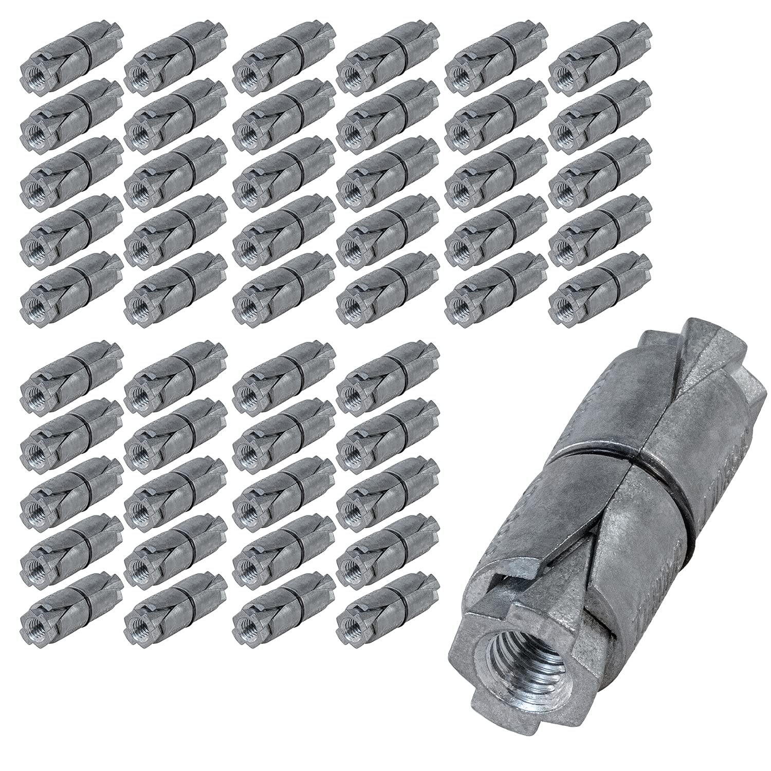 Highcraft BEJ-Z50 3/8” Double Expansion Shield, Zinc (50 Pack)