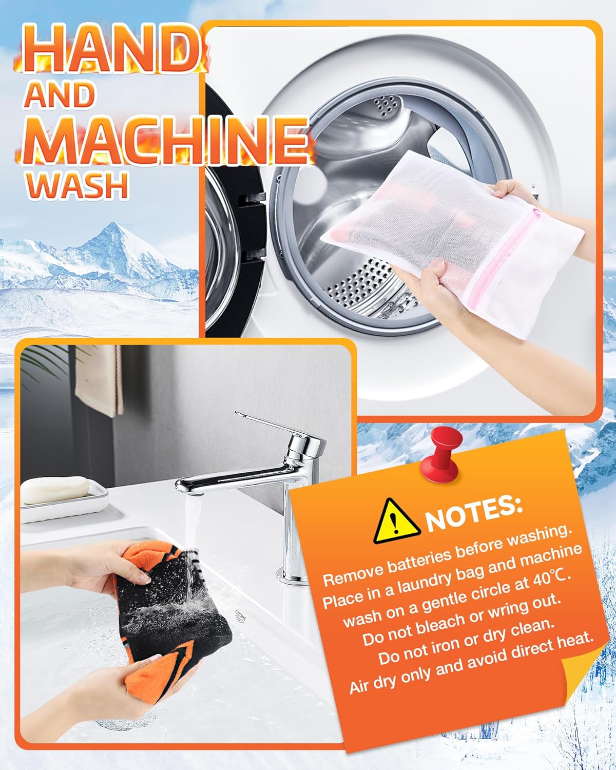 Heated Socks - 6000mAh Rechargeable Heated Socks for Men Women - Up to 10 Hours - APP-Controlled Electric Socks - 4 Heating Settings - Washable Winter Foot Warmer Socks