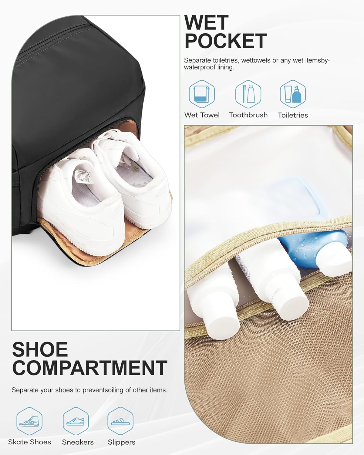 coofay Vacuum Backpack Travel with Pump Vacpack Backpack with Vacuum System Travel Compression Backpacks for Women Mochila De Viaje Carry on Luggage - Image 5