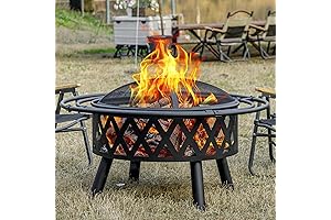 Cross Weave Outdoor Tall Fire Pit