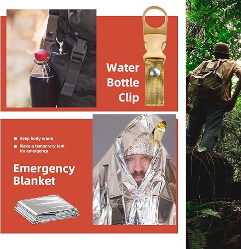 Vista 11 de VEITORLD Gifts for Men Dad Him Christmas - Survival Gear and Equipment 12 in 1, Survival Kits - Cool Unique Fishing Hunting Birthday Gifts for