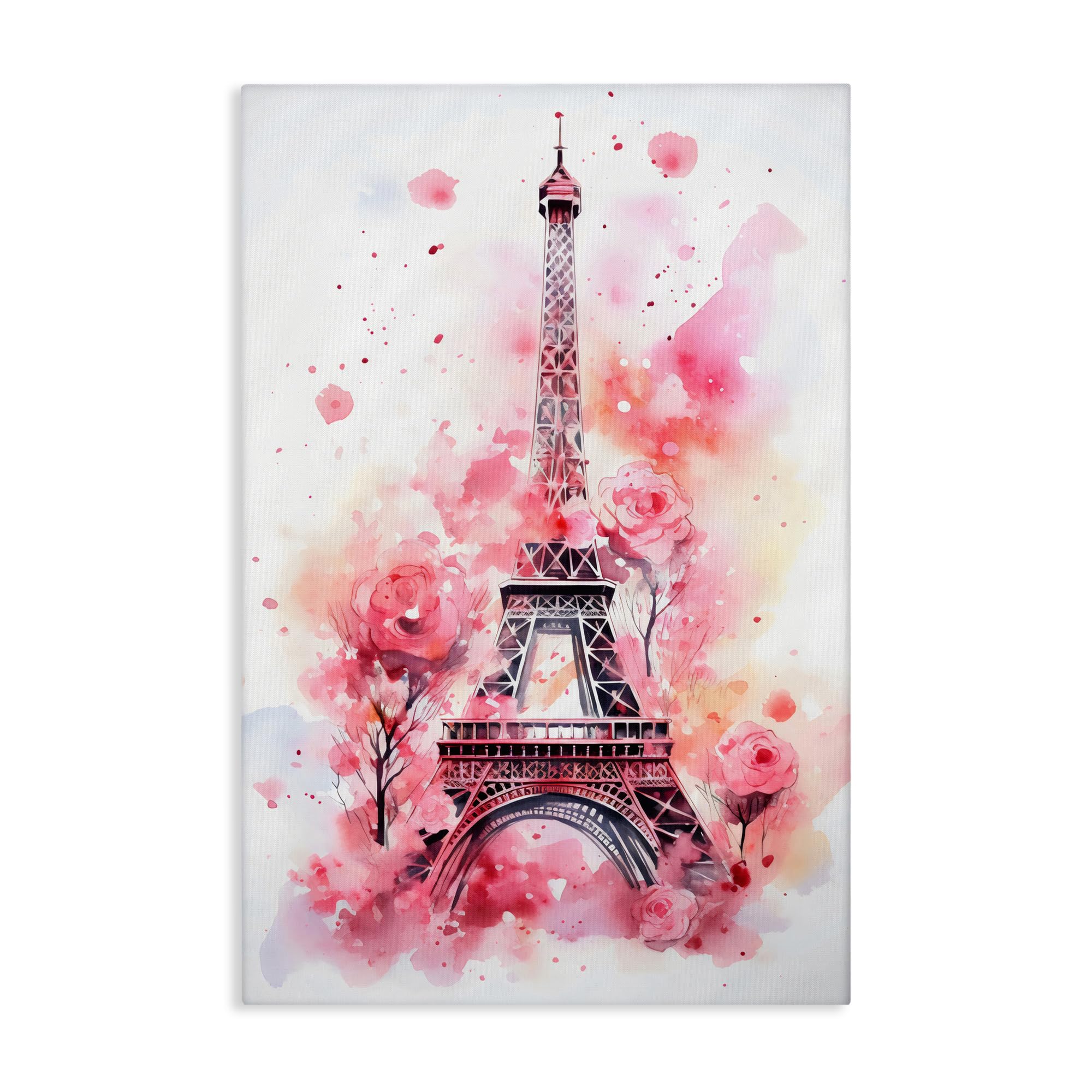 'Eiffel Tower In Roses'| Canvas Art