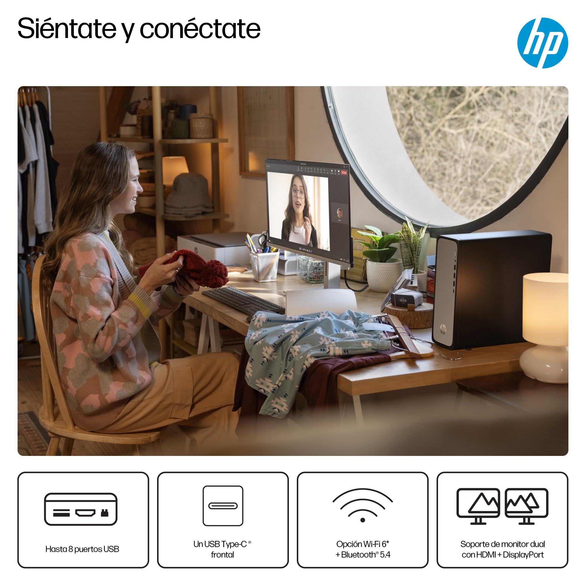 HP Ordenador de Sobremesa OmniDesk Slim (Intel Core i5-14400, 16GB DDR5 RAM, 512GB SSD, Gráficos Intel, FreeDOS) - Gris