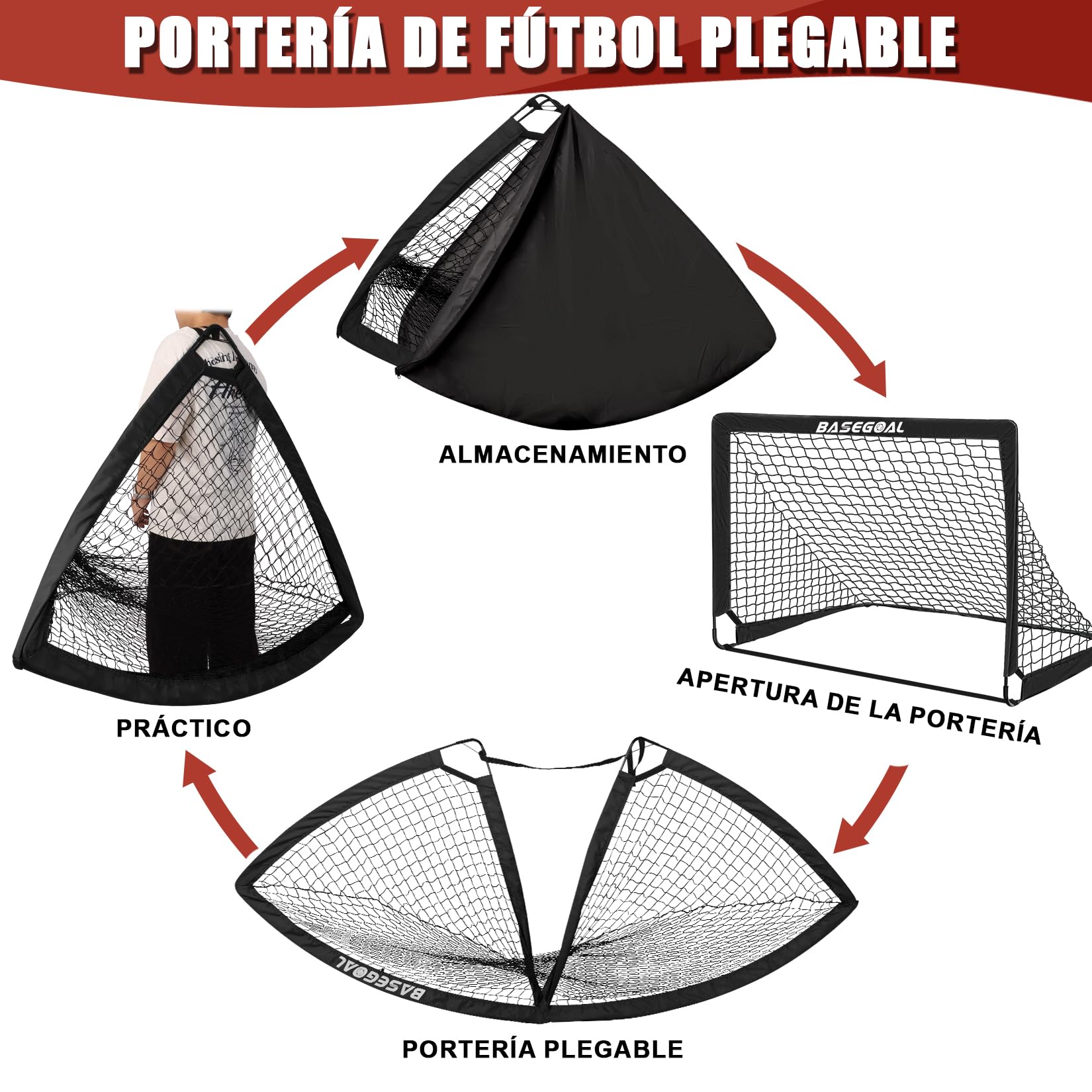 Portería de Fútbol para Niños - 3 en 1 Red de Pop Up Porterías de Fútbol, Porterias de Futbol para Niños con Tela para Diana y Diana Colgante, Escalera, Ideal para Juegos Interiores o Exteriores