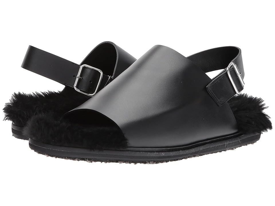 

MARNI Shearling Lined Sandal (Black) Men's Sandals