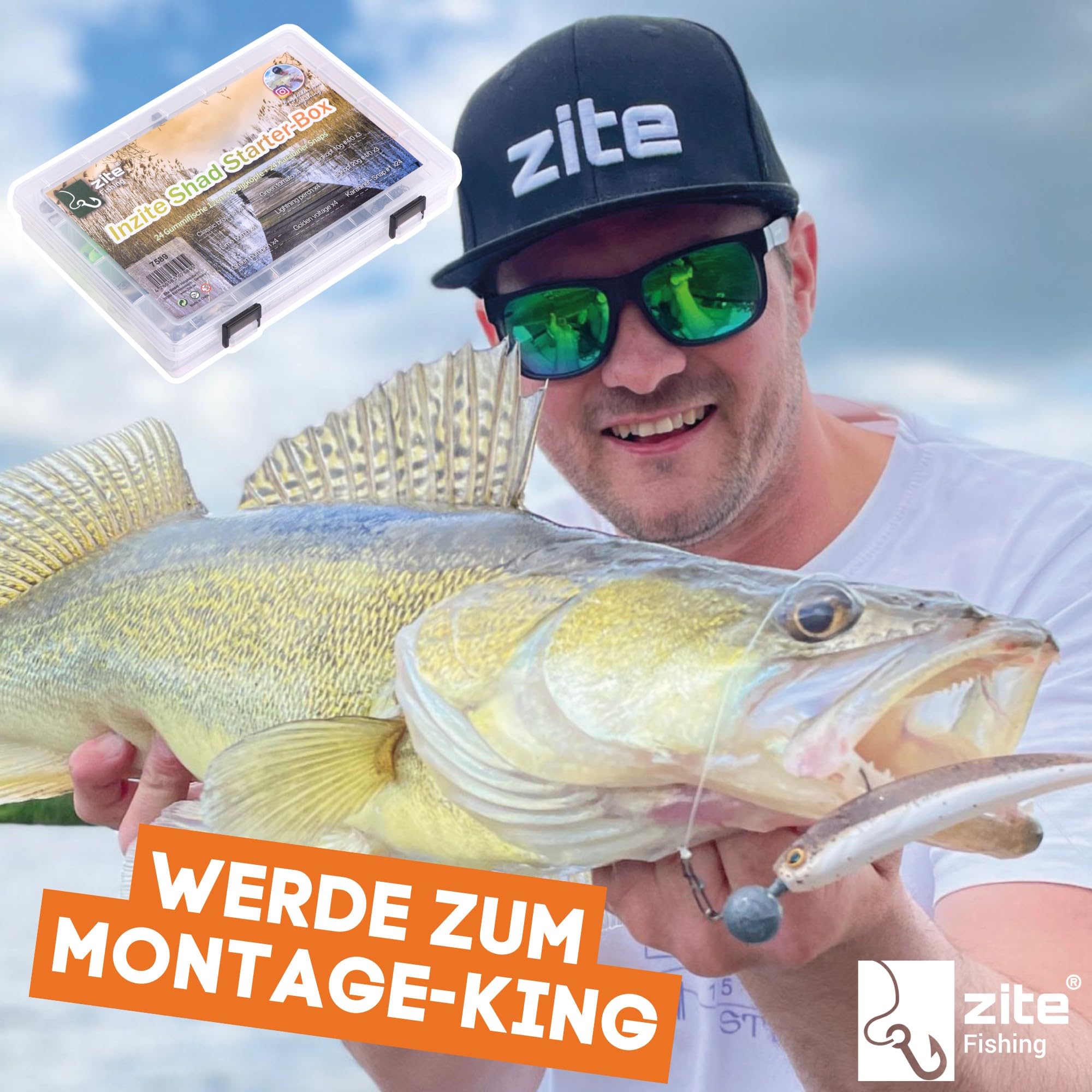 Zite Fishing - Set di pesci luccioperca in gomma, 12 cm, colori assortiti, 5 pezzi, esca in gomma per luccioperca, Softbait