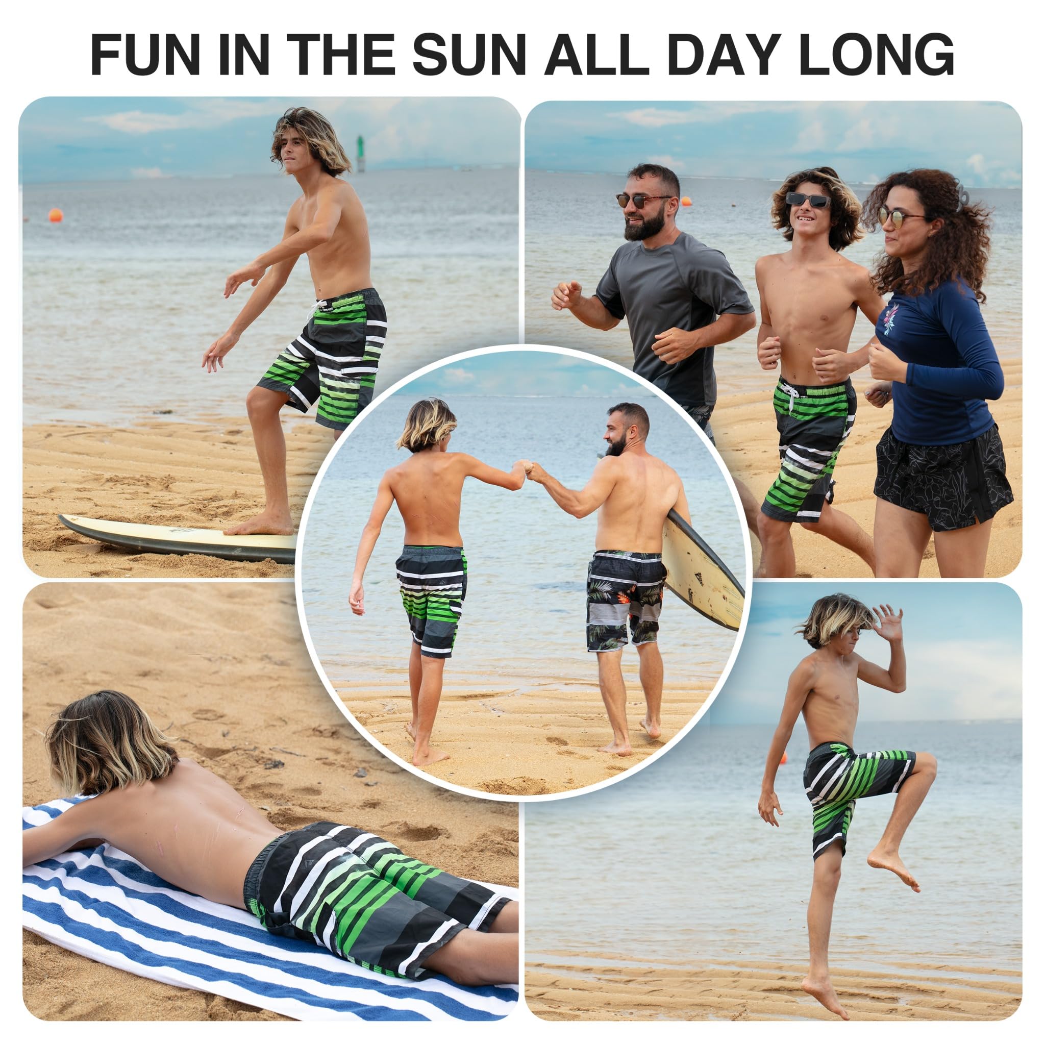 Kanu Surf Reflection Badehose für Jungen, schnelltrocknend, LSF 50+
