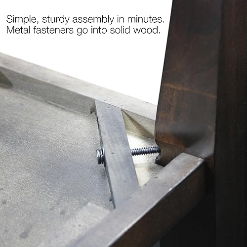 Miniatura 31 de Leick Home 10074-DS - Mesa auxiliar reclinable con plataforma con estante, color arena del desierto Arenas del desierto,Negro -,Gris,Roble de