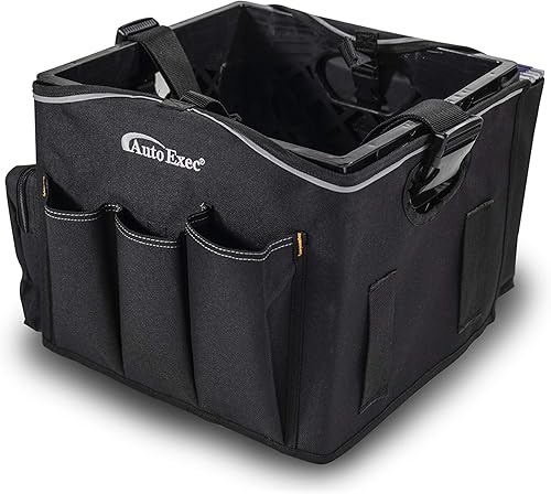 Miniatura 2 de AutoExec AUE80021 - Estación de trabajo de oficina móvil para vehículo y caja de leche con delantal bandeja para portátil e inversor de corriente