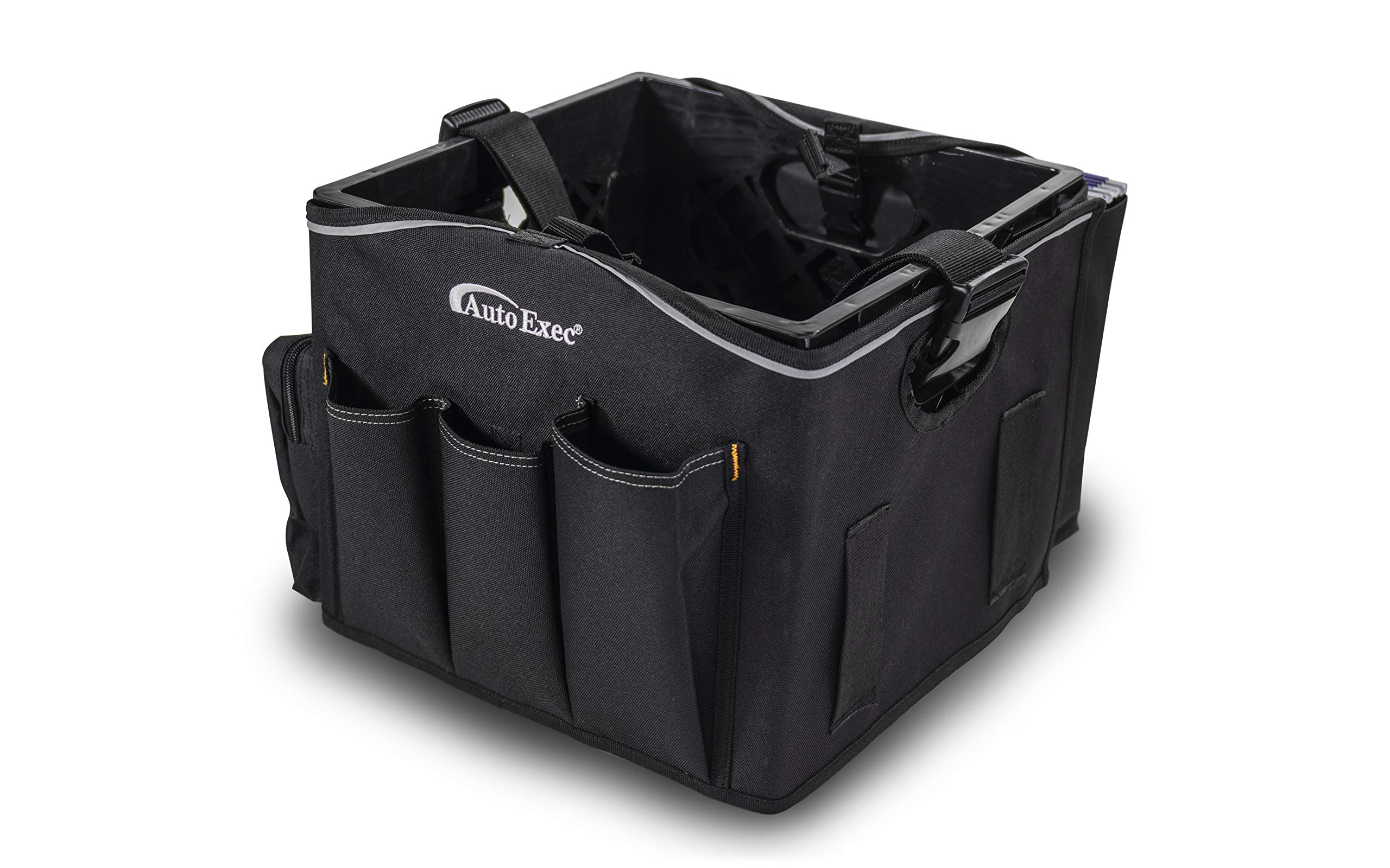 AutoExec Milkcrate Vehicle and Mobile Office Work Station with Apron Organizer and 400 watt Power Inverter