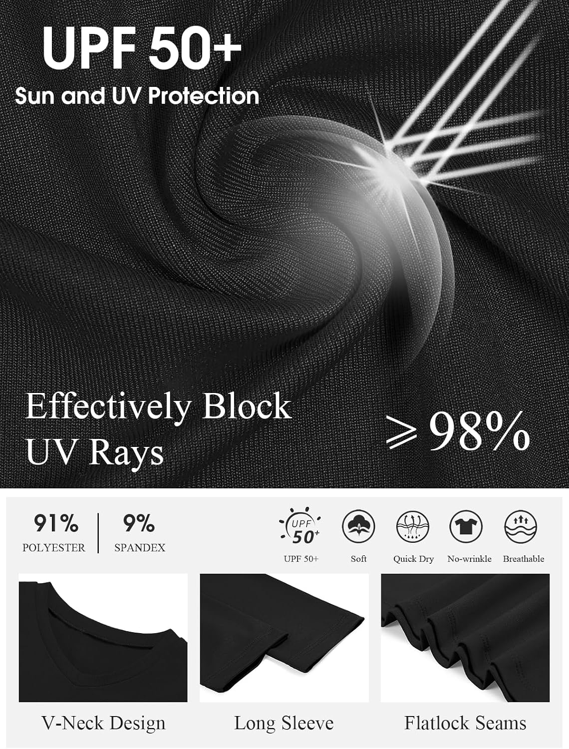 Haloumoning Boys Long Sleeve Shirts Dry Fit Athletic T Shirts for Teens Kids V-Neck Comfy Tops Tees 5-14 Years