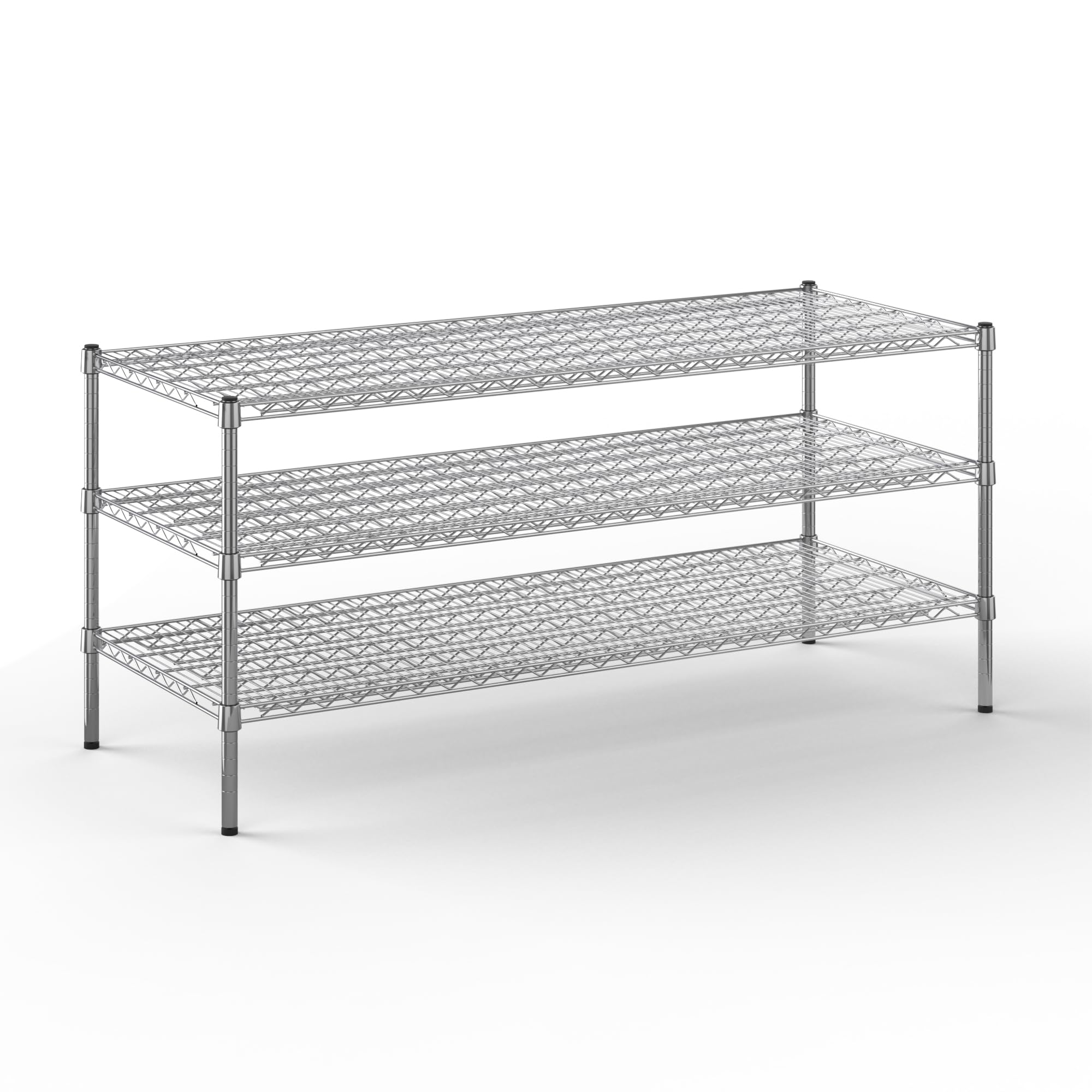 24" Deep x 60" Wide x 27" Height Wire Shelving Kit | 3-Tier | NSF Commercial Storage Rack Unit