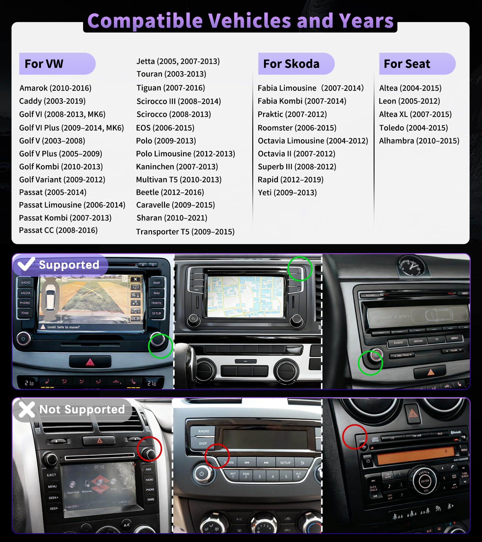 URVOLAX DAB+ Autoradio mit Bildschirm für VW Skoda Seat: 9 Zoll Doppel DIN Radio mit Wireless Apple CarPlay Android Auto - Linux Auto Radio für Golf 5 6 T5 Polo 6r Caddy Touran Passat Tiguan Fabia