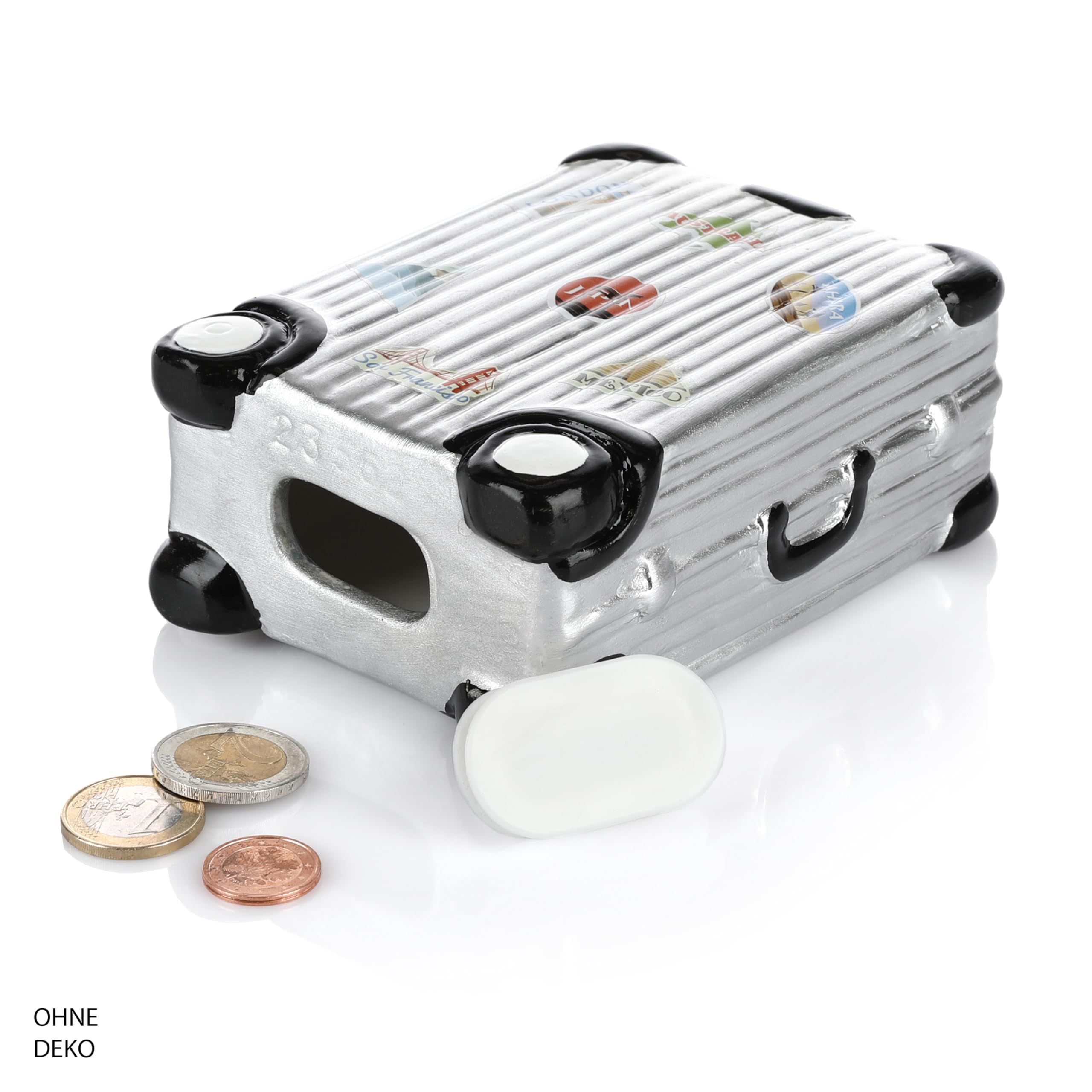 Mini Valise De Voyage Tirelire/décoration - En Plastique, Avec Roulettes Et Poignée, Pour économiser Ou Ranger Des Petits Objets