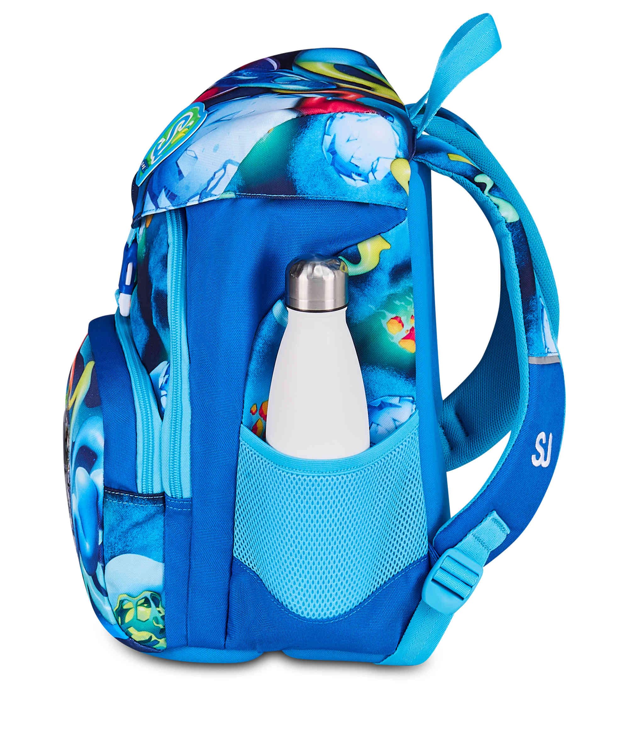 SJ GANG STYLE JAM GANG Zaino Scuola Primino SPACE RIDE, Blu, 20L, Monoscomparto, Doppia tasca frontale, Tasca portaborraccia, Applicazione Astronauta 3D, Scuola elementare, Bambino | Scuola Primaria/Elementare, Monoscomparto, Doppia tasca frontale, Tasca
