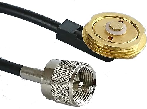 Soporte de antena NMO de latón macizo con conector UHF macho PL259 de 17 pies RG58U cable coaxial de ajuste de soporte de 34 pulgadas para Ham UHF