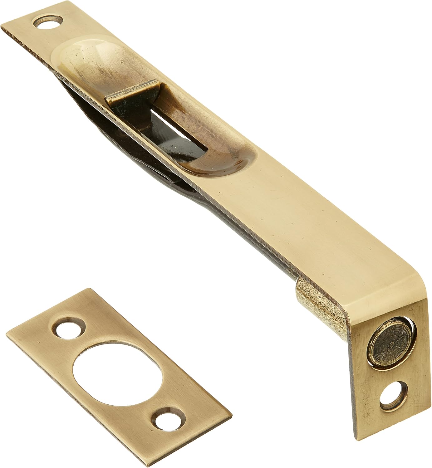 Flush Mounted Door Bolt in Antique Brass. Antique Hardware for Door.