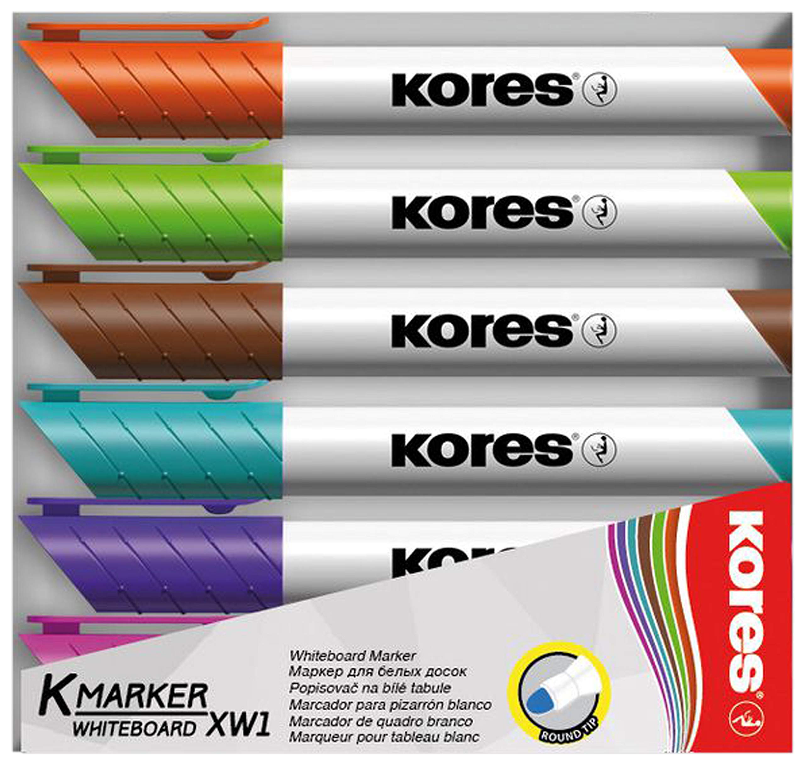 Kores Whiteboard Reiniger, Pump-Spray-Flasche, 250 ml (6, Whiteboard-Reiniger + Löscher + 6 Marker)