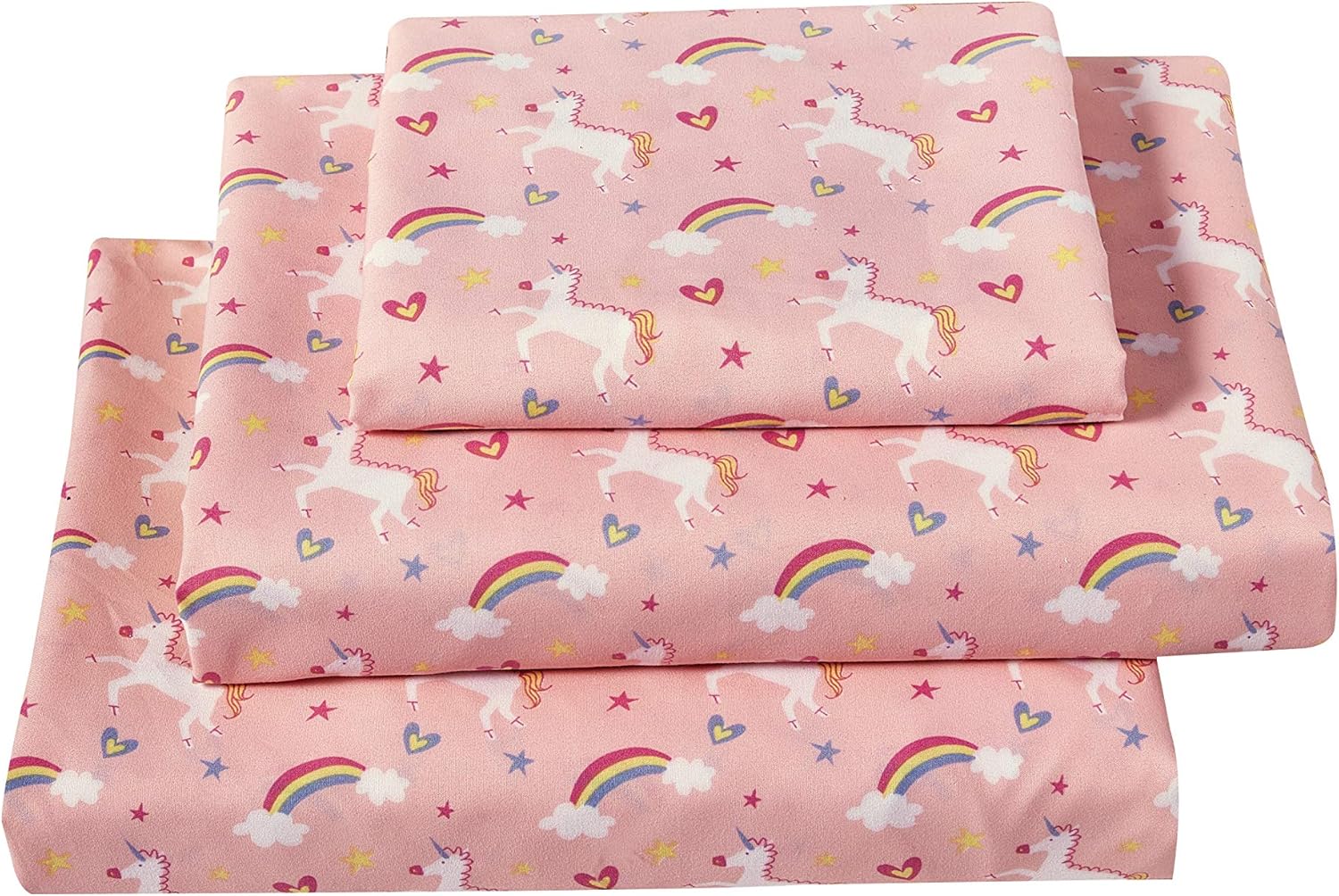 Softan Bed Sheet Set for Kids Girls, Twin Size Kids Sheets Microfiber Kids Fitted Sheet