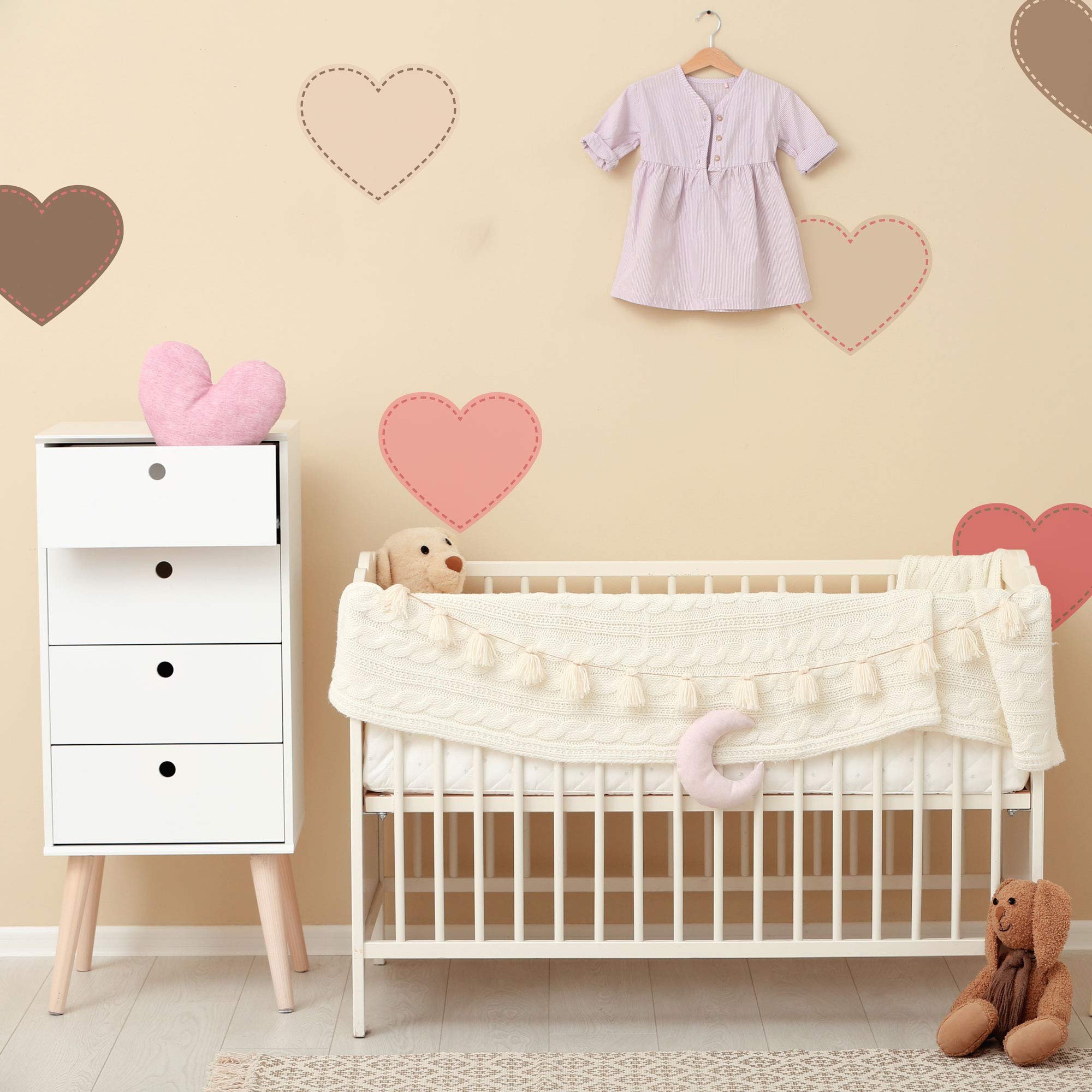 NAKLEO Large Wall Painting Stencil 43x64 cm, Dotted Heart Valentine's Day Pattern, Reusable Plastic Template - Image 2