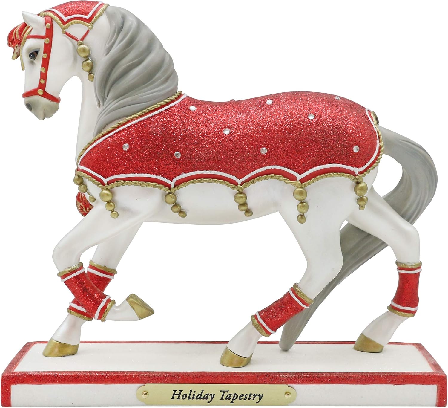 Enesco Trail of Painted Ponies Holiday Tapestry Figurine, 7.75 Inch, Multicolor