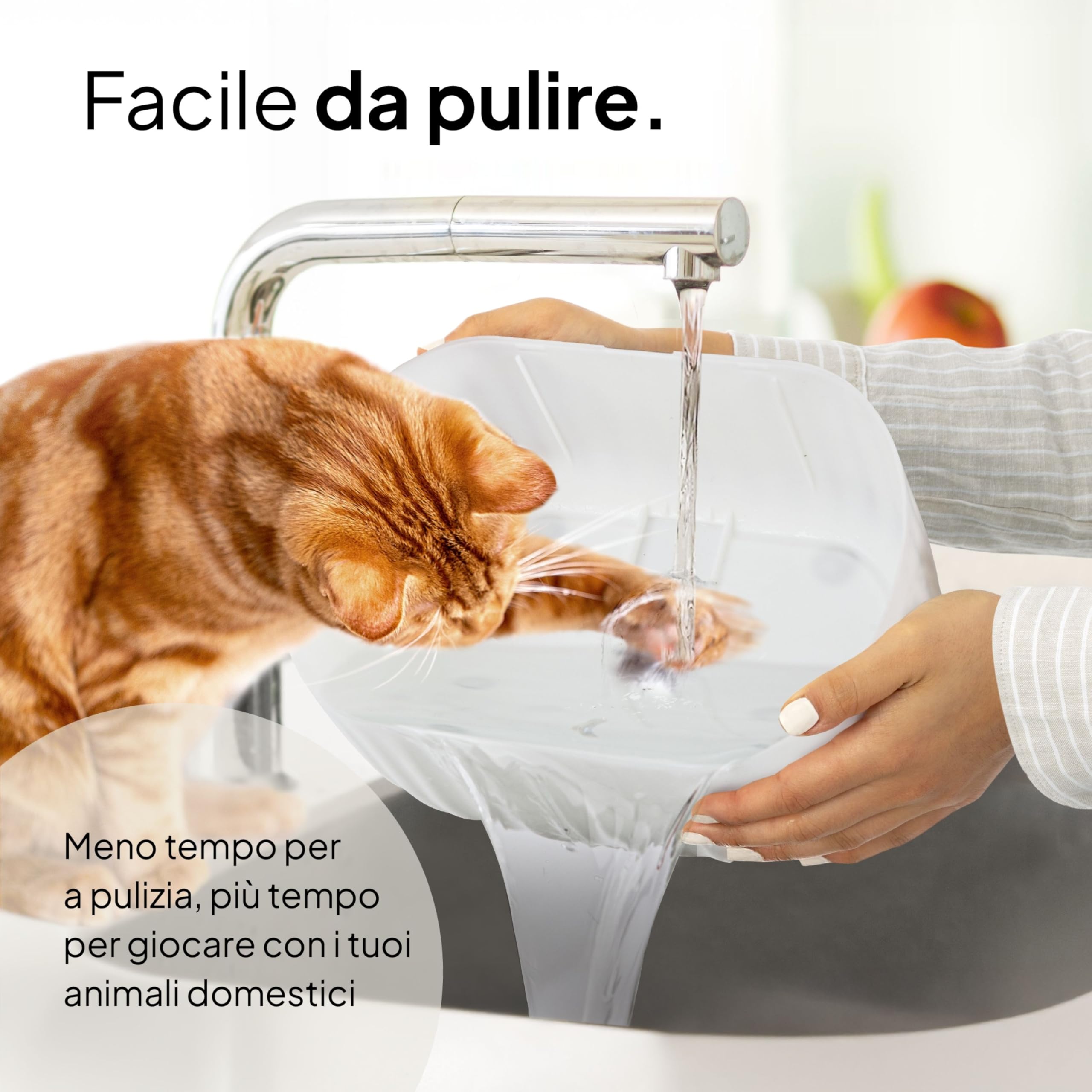 Pretty Paw Fontanella per Gatti Senza Fili 3L - con Sensore e Modalità Programmata, Acqua in Movimento per Stimolare a Bere, Struttura Leggera in ABS per Uso Domestico - Aqua Sense Pro (Bianco)