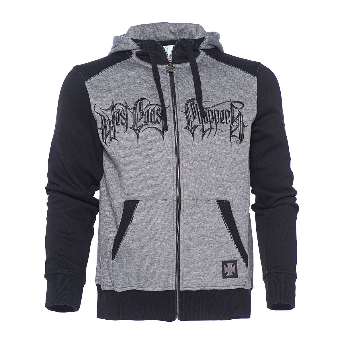 West Coast Choppers WCC Hoodie OG Cross Hoody Zip Grey