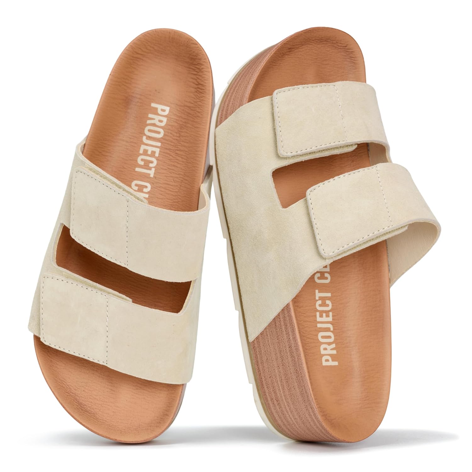 Project Cloud 100% Genuine Leather Platform Sandals Women Footwear-Beach Essentials Summer Wedges with Plush and Soft Inso