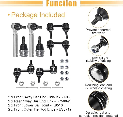 Miniatura 7 de X AUTOHAUX 8 unids delantero inferior rótula barra estabilizadora enlaces barra de acoplamiento kit de suspensión para Subaru Forester Impreza