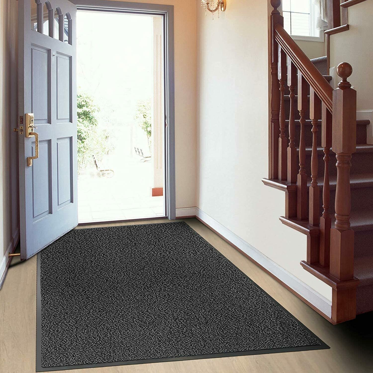 Floordirekt Premium Fußmatte Für Eingangsbereich, 120x180cm Anthrazit, Schmutzfangmatte Für Innen Und Außen, Rutschfest & Waschbar, Sauberlaufmatte Für Flur, Teppich Für Haustür, Sky Novo