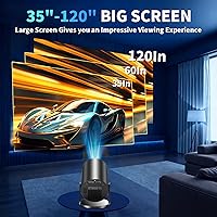 Vista 9 de [Aplicaciones integradas y actualización 2025] Mini proyector compatible con 4K 1080P Auto Keystone 270° giratorio con WiFi 6 y Bluetooth 5.4