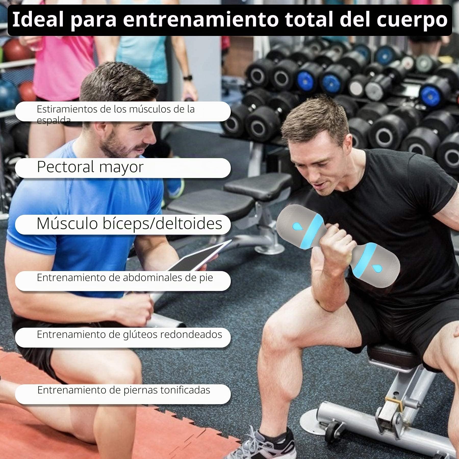 ZhaoCo Juego de Mancuernas Ajustables, Pesas para Mujer y Hombre, 5 Opciones de Peso 2 x 2 kg/2 x 5 kg, Mango de Neopreno Antideslizante