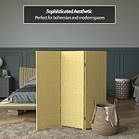 Vista 29 de Pantalla plegable de fibra tejida corta de 4 pies - Crema - 4 paneles