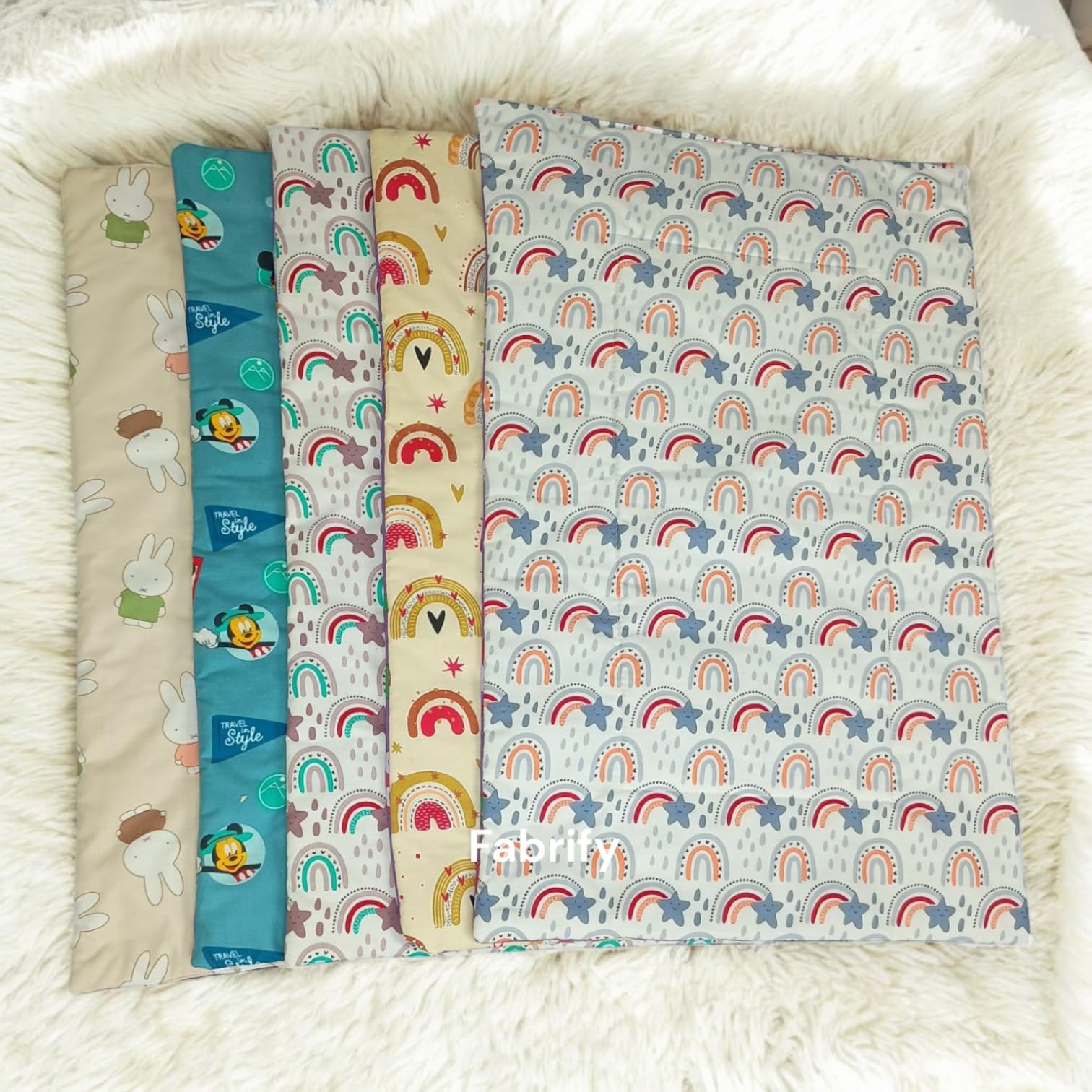Fabrify New Born Baby Supper Soft Cotton Plastic Mats Pack of 2 (Random Design)-image-6