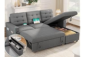 YITAHOME Pull Out Sofa Bed Couch, L-Shaped Sectional Convertible Sleeper Couch with...