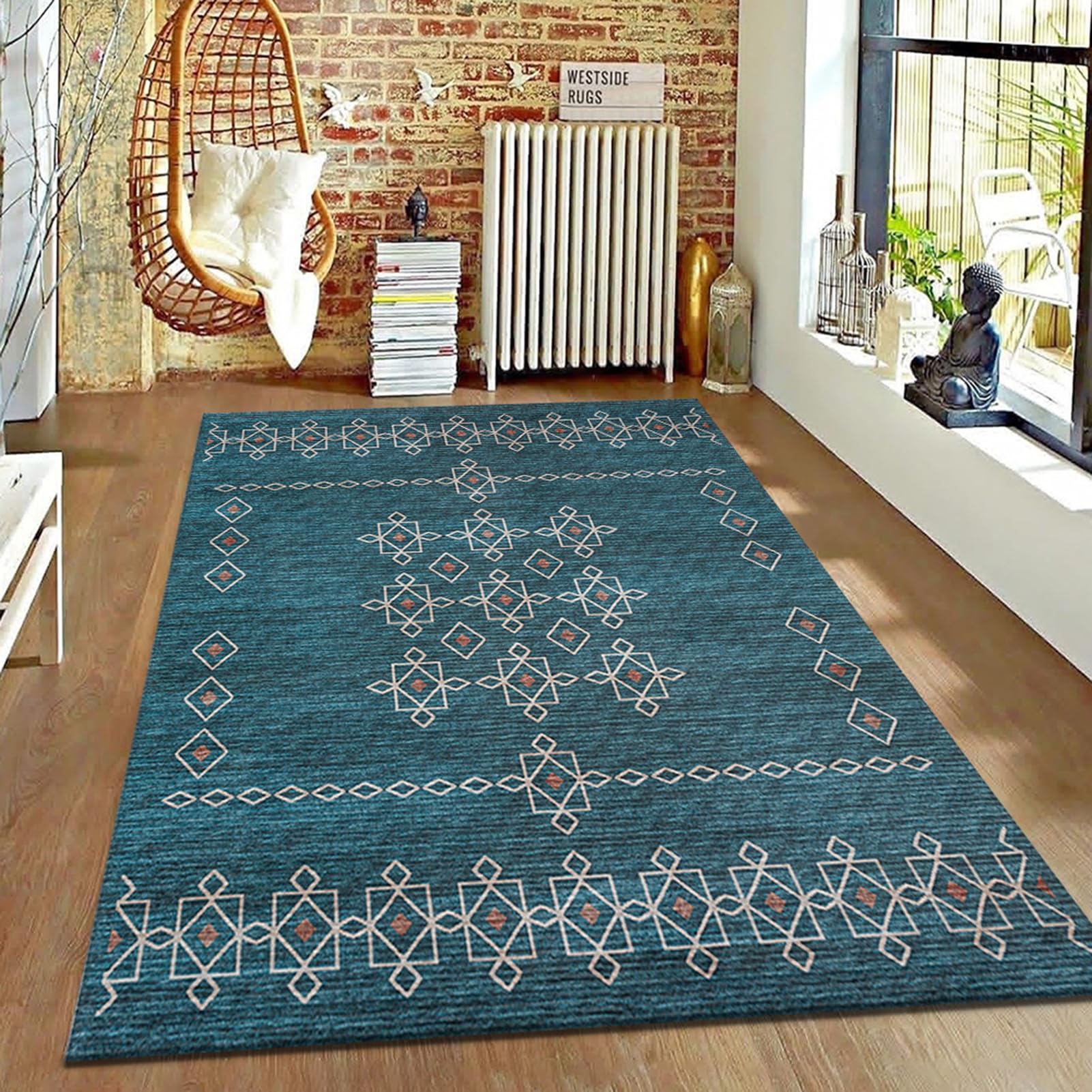 Outdoor Patio Rug All Weather Outdoor Carpet for Front Porch Rv Rug, Outdoor Rug for Small Patio Balcony 3x5, Indoor Outdoor Crystal Velvet Carpet Pet Freindly, with Anti-Slide Back for Deck, RV